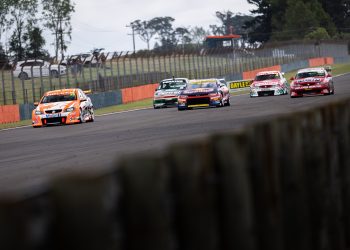 V8 Supercars of differing vintage at Taupo. Image: Super Sprint NZ Facebook