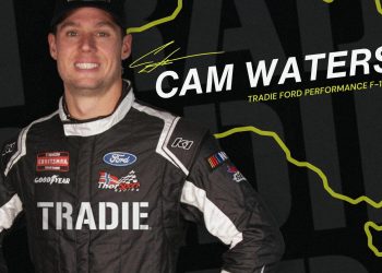 Aussie can now watch Cam Waters' NASCAR debut. Image: ThorSport Racing