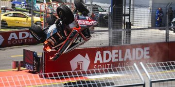 Shae Davies' front straight crash. Image: Adelaide 500