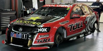 The 2011 Bathurst 1000-winning Holden VE Commodore at Motoland Aragon.