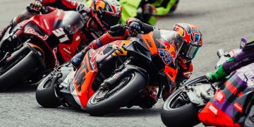 Jack Miller on the KTM RC16 at the 2024 Malaysian Motorcycle Grand Prix.