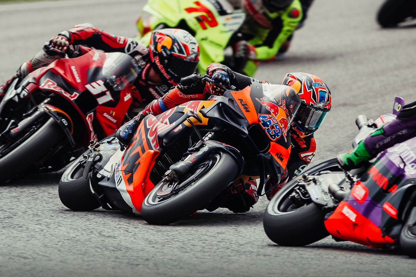 Jack Miller on the KTM RC16 at the 2024 Malaysian Motorcycle Grand Prix.