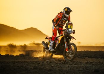 KTM rider Daniel Sanders on Stage 3 of the 2025 Dakar Rally.