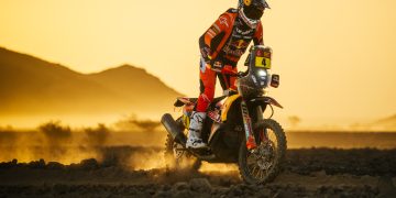 KTM rider Daniel Sanders on Stage 3 of the 2025 Dakar Rally.