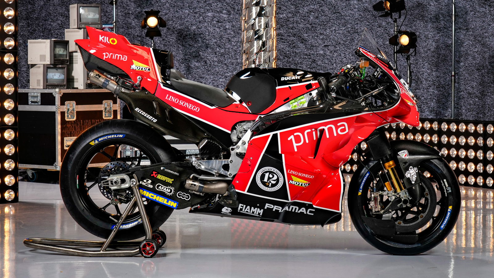 Pramac's livery inspired by Angel Nieto’s world championship-winning 125cc scheme from the 1983 season.