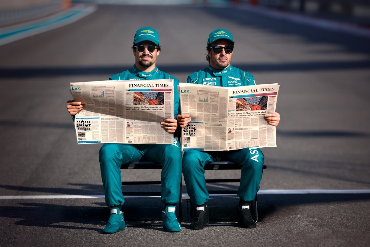 The Aston Martin Aramco Formula One® Team today announced a new partnership with the Financial Times (FT), one of the world's leading business news organisations. Image: Aston Martin