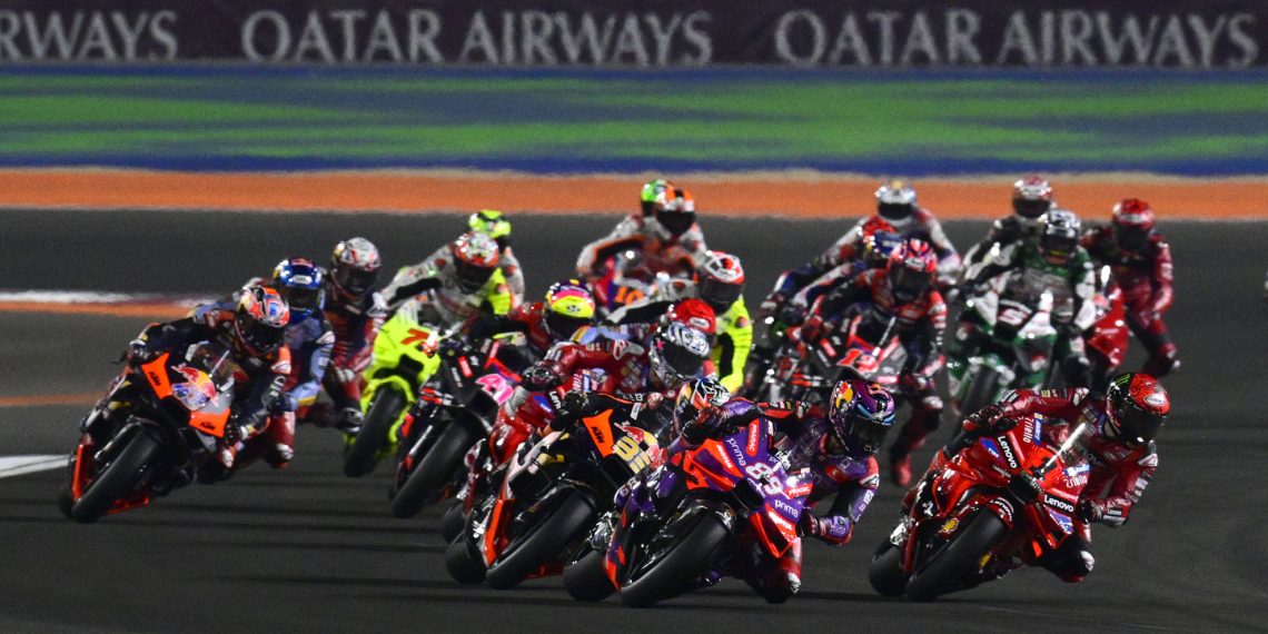 The start of the Qatar Motorcycle Grand Prix.