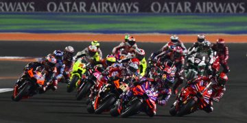 The start of the Qatar Motorcycle Grand Prix.