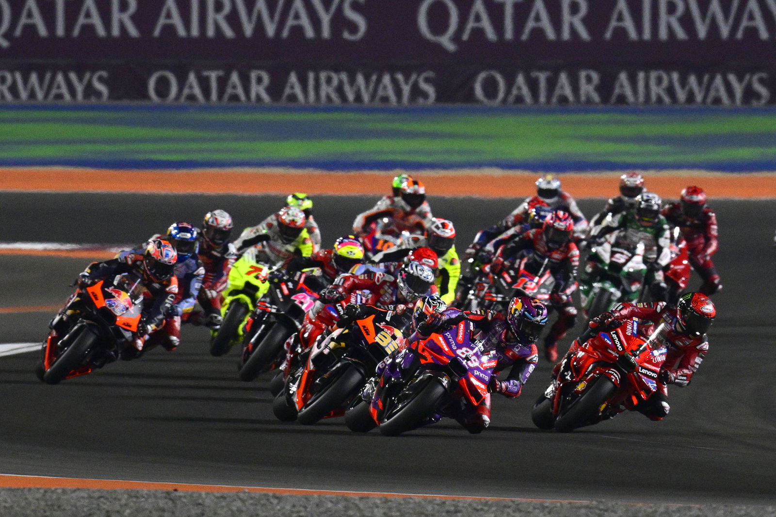 The start of the Qatar Motorcycle Grand Prix.