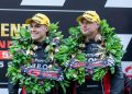 James Golding (left) with David Russell on the 2024 Sandown 500 podium.