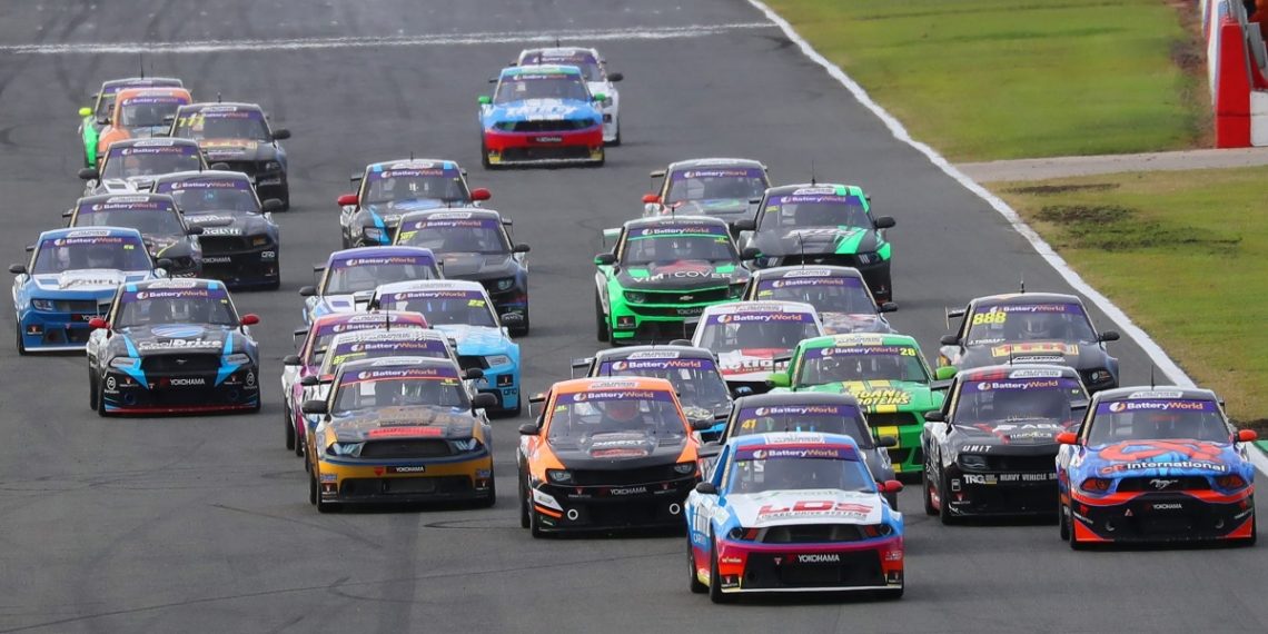 The third round of the Battery World Aussie Racing Cars Super Series is expected to be another thriller after their last round at QR. Image: Supplied