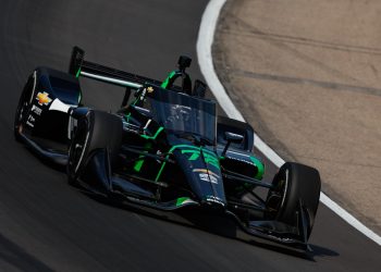 Agustin Canapino in his IndyCar at Iowa.