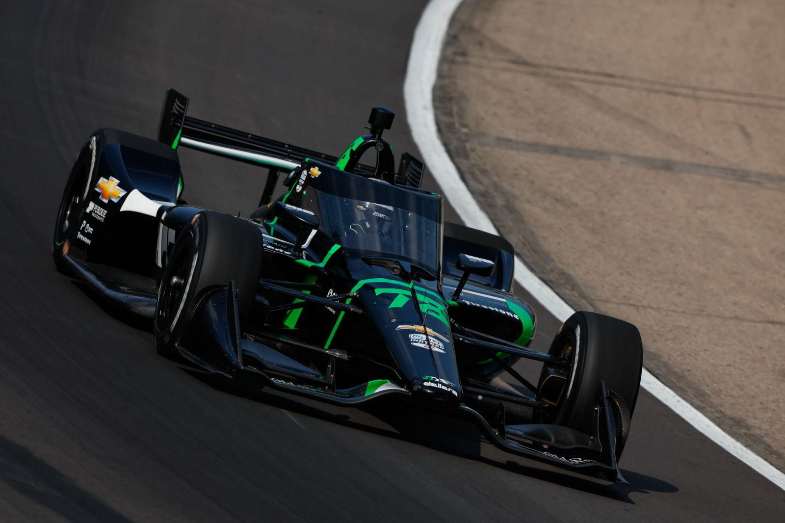 Agustin Canapino in his IndyCar at Iowa.