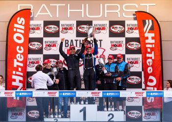 The 2023 Bathurst 6 Hour podium. Image: Supplied