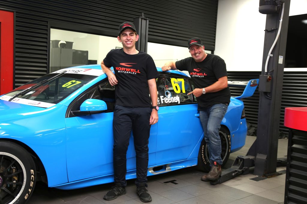 An even younger Broc Feeney (left) and Paul Morris in 2019, when they won the Super3 Series title together. Image: Supplied