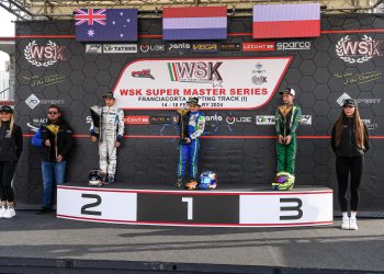 William Calleja (left) extended his title lead finishing a narrow second in WSK Mini