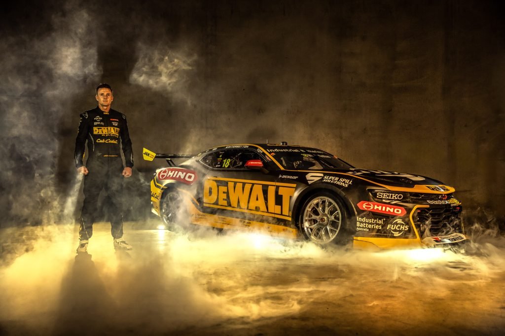 Mark Winterbottom with the new-look #18 Chevrolet Camaro. Image: Supplied