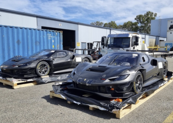 The Arise Racing Ferraris have arrived in Australia. Image: Instagram