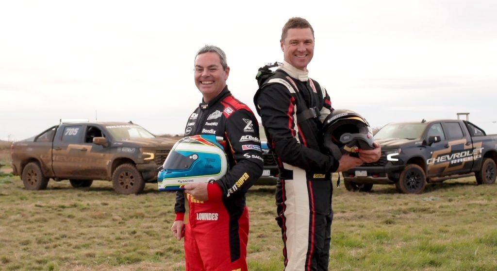 Craig Lowndes (left) and Finke co-driver Dale Moscatt (right). Image: Supplied
