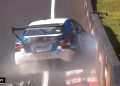 Cody Burcher crashes at the top of Mount Panorama during Practice 1 of Dunlop Series at the Bathurst 1000.