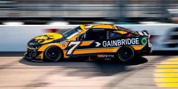 Corey LaJoie in the #7 Spire Motorsports Chevrolet Camaro.