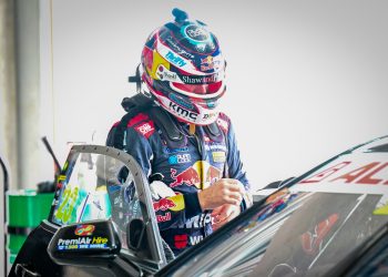 Will Brown about to step into a PremiAir Racing Camaro at Queensland Raceway. Image: Richard Gresham