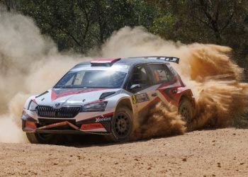 Eddie Maguire in his Skoda Fabia R5, takes on the Toyota GAZOO Racing Australia's brothers Harry and Lewis Bates. Image: Supplied