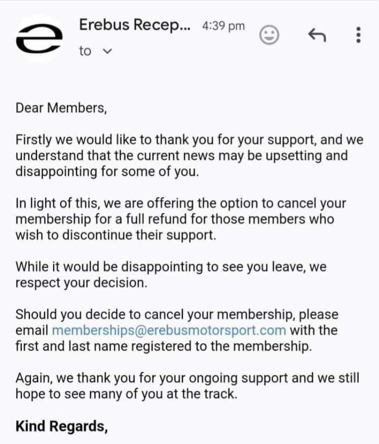 Erebus membership email