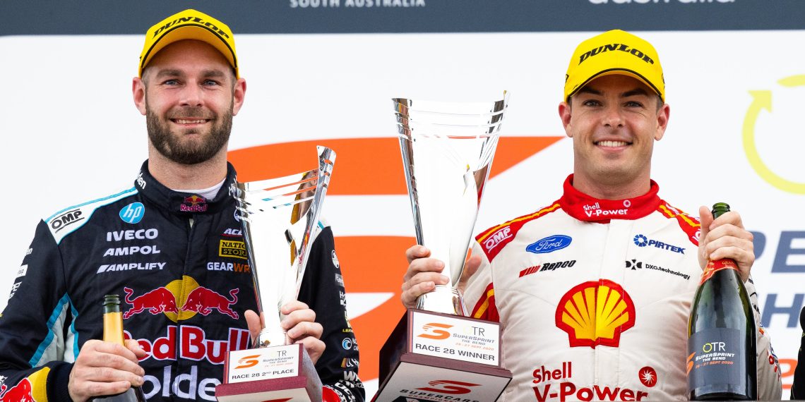 Shane van Gisbergen (left) with Scott McLaughlin.