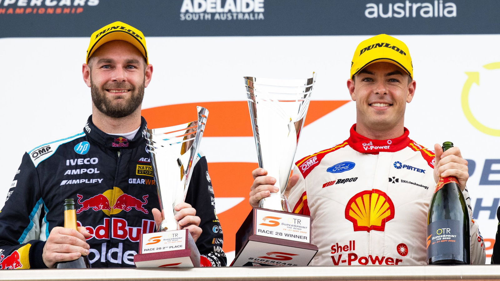 Shane van Gisbergen (left) with Scott McLaughlin.