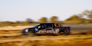 Craig Lowndes and Dale Moscatt have retired from the Finke Desert Race. Image: Chevrolet Racing