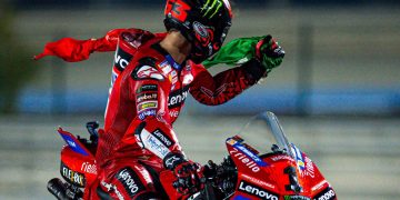 Francesco Bagnaia won the Qatar MotoGP Race. Image: Ducati Corse X