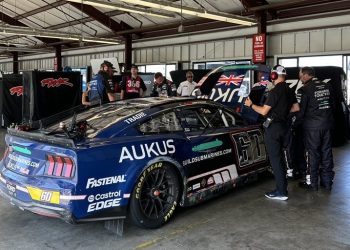 The #60 RFK Racing Ford in the garage. Image: RFK Racing X