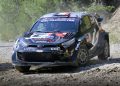 Sebastien Ogier's damaged Toyota Yaris at Rally Acropolis Greece.