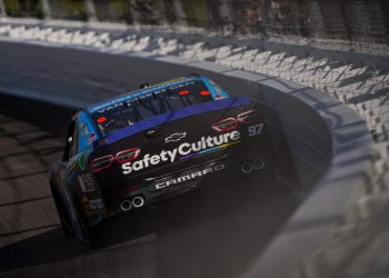 Shane van Gisbergen at Kansas Speedway where he finished eighth for Kaulig Racing.