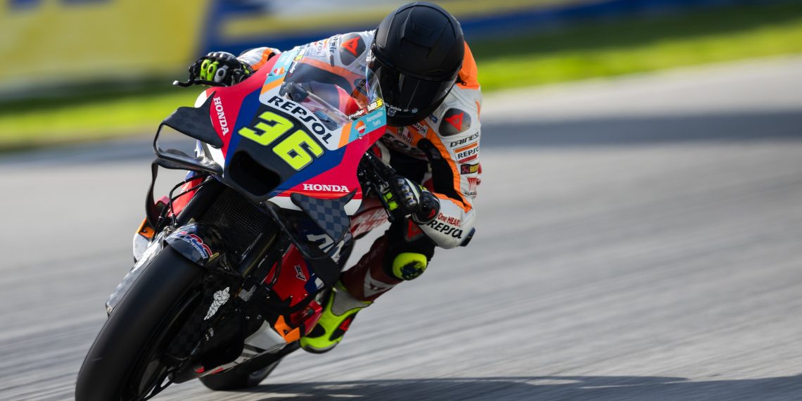 Factory Honda rider Joan Mir testing at Circuit de Barcelona-Catalunya.