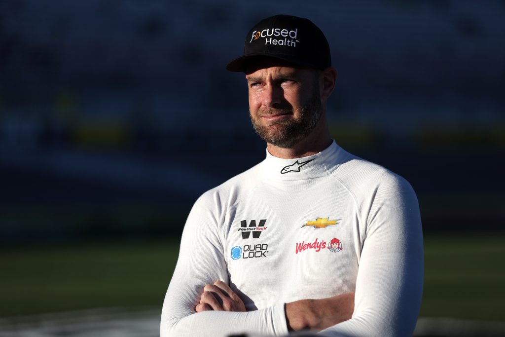 LAS VEGAS, NEVADA - MARCH 01: Shane Van Gisbergen, driver of the #97 Focused Health Chevrolet, looks on during qualifying for the NASCAR Xfinity Series The LiUNA! at Las Vegas Motor Speedway on March 01, 2024 in Las Vegas, Nevada. (Photo by Meg Oliphant/Getty Images)
