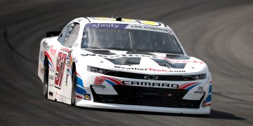 Shane van Gisbergen drives during the NASCAR Xfinity Series race at Pocono Raceway.