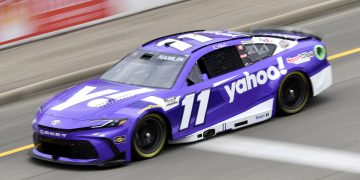 Denny Hamlin in the #11 Joe Gibbs Racing Toyota Camry.