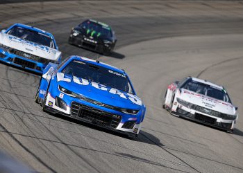 Kyle Busch, driver of the #8 Chevrolet Camaro, drives during the NASCAR Cup Series FireKeepers Casino 400 at Michigan International Speedway.