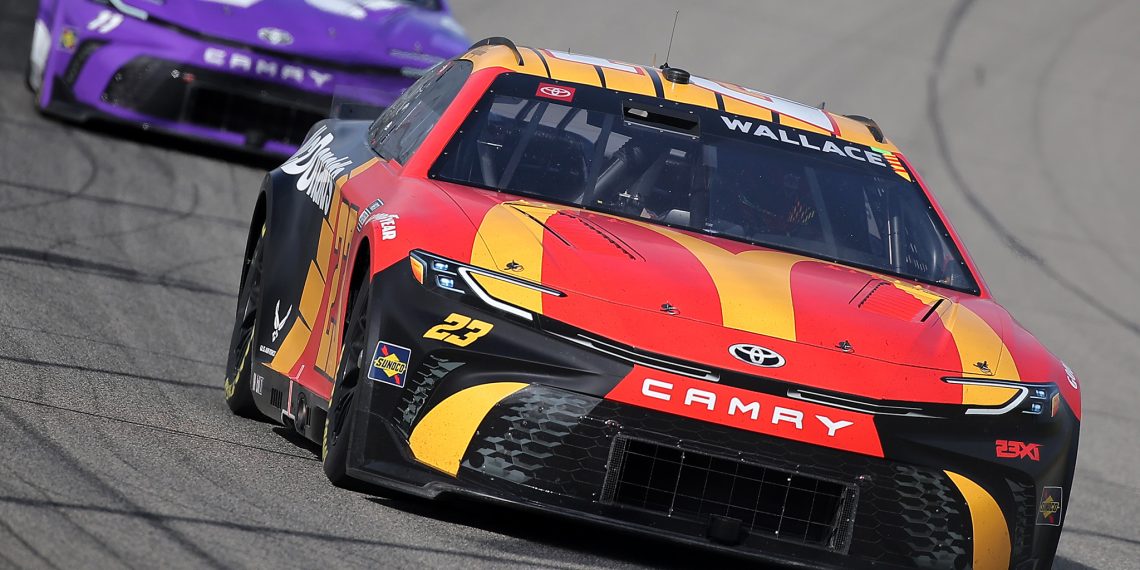 Bubba Wallace driver of the #23 Toyota Camry at Michigan International Speedway.