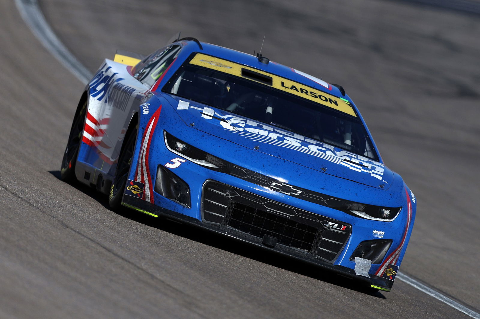 Kyle Larson in his Chevrolet Camaro.