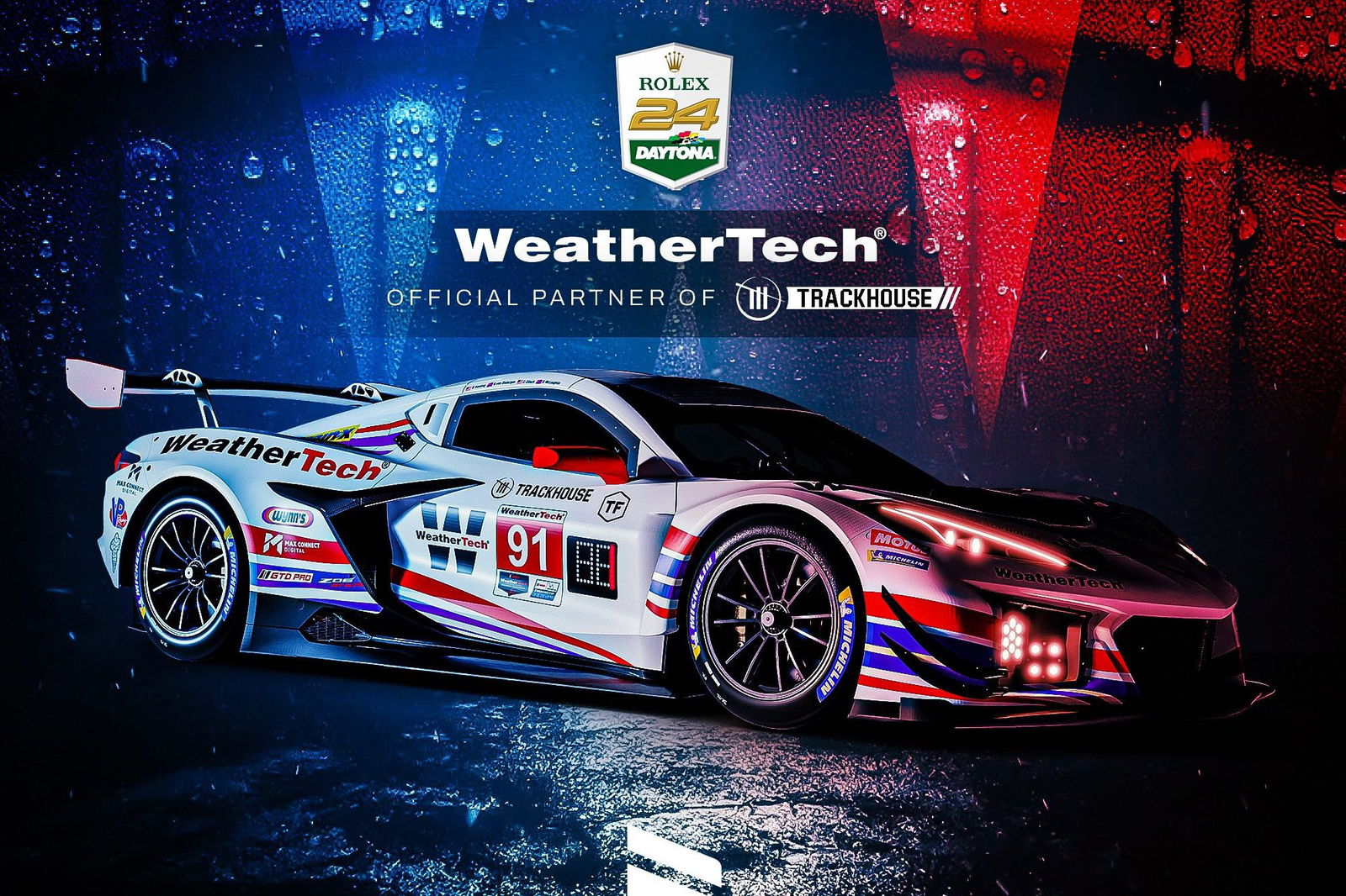 The #91 Corvette Z06 GT3.R to be raced by Trackhouse Racing in the 2025 Daytona 24.