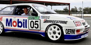 Andrew Miedecke has restored the Peter Brock Ford Siedrra that he codrove in 1990.