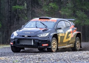 Harry Bates and Coral Taylor dominated the first round of the Australian Rally Championship in the new Toyota GR Yaris Rally 2. Image: Supplied