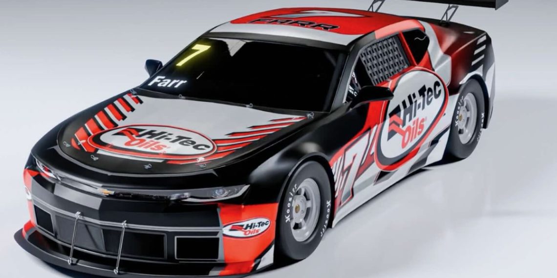 The #7 Hi-Tec Oils Chev Camaro that Robbie Farr will drive in the TA2 Muscle Car Series.