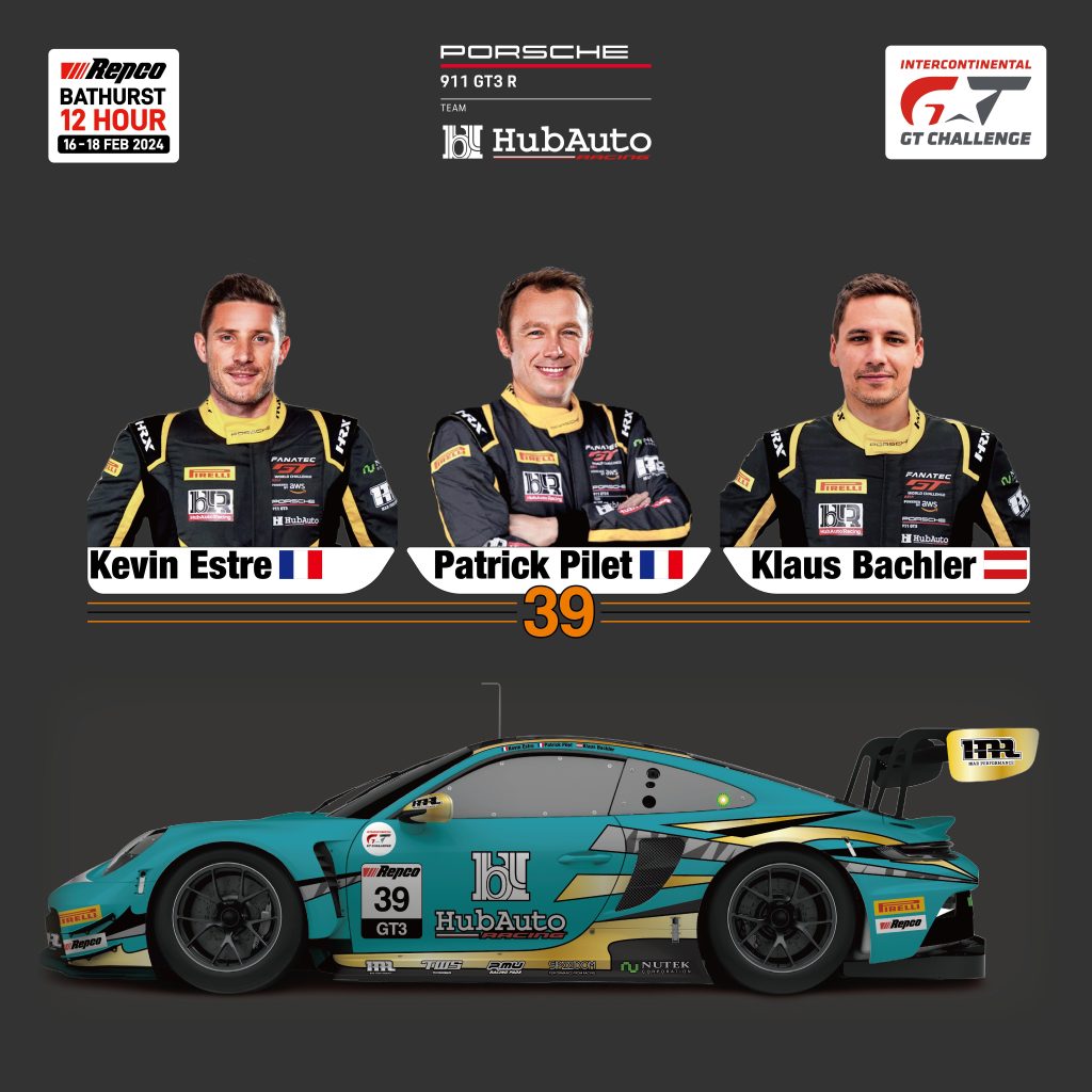 The HubAuto Racing line-up for the 2024 Bathurst 12 Hour. Image: Supplied