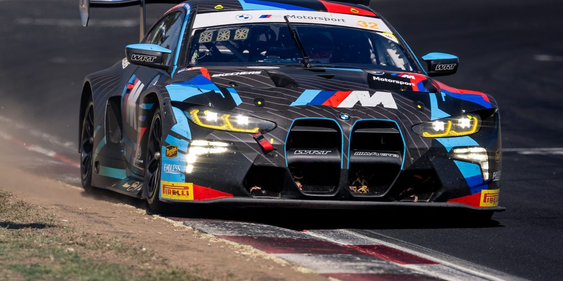 The 2025 Bathurst 12 Hour-winning Team WRT BMW M4 GT3 of Sheldon van der Linde, Kelvin van der Linde, and Augusto Farfus.