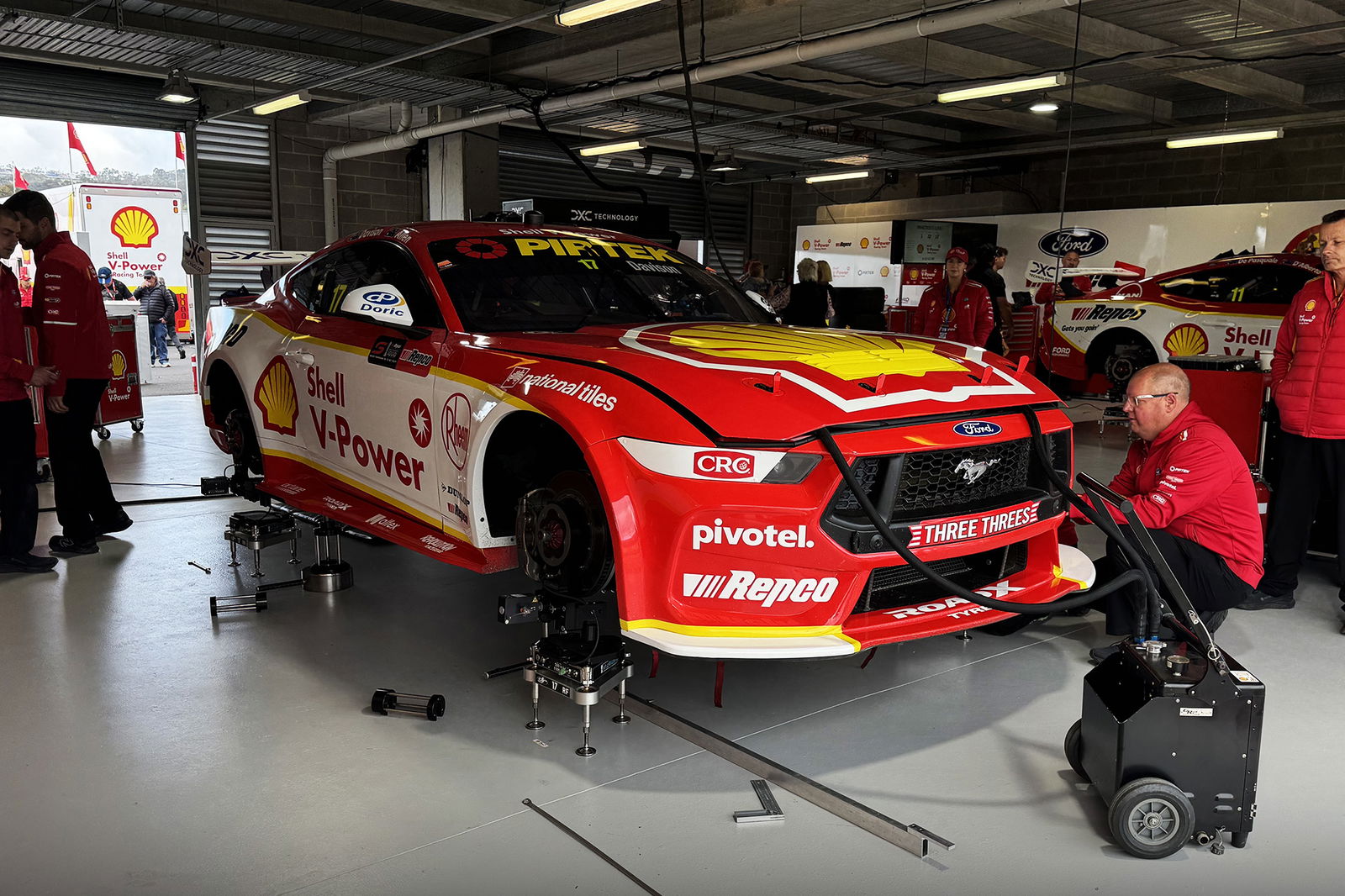 The rebuilt #17 Will Davison/Kail Allen Ford Mustang.