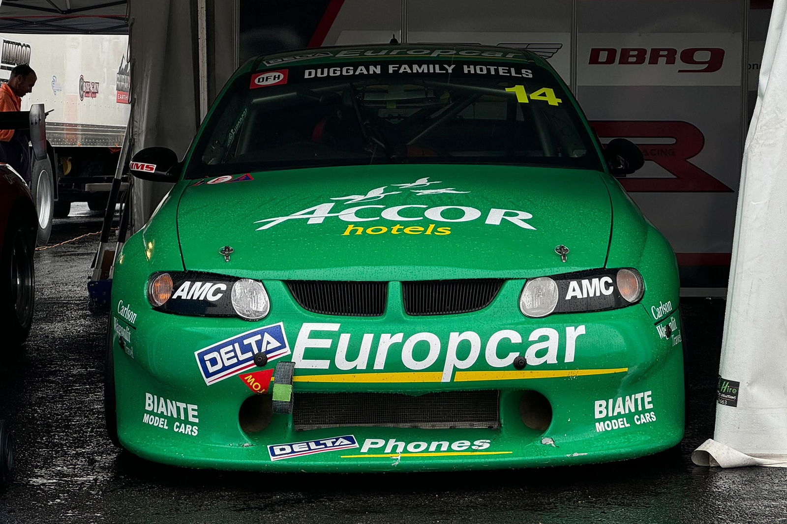 The #14 Holden VX Commodore formely driven by James Brock and Steve Owen.